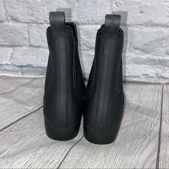 Jeffrey Campbell rubber ankle boots with elastic sides black sz 6 - Picture 3 of 7